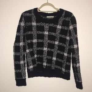 Townsen Wool Black & White Checkered Sweater